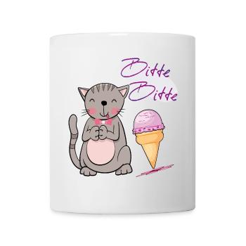 Chat avec cornet de crème glacée - Mug blanc - blanc - Devant
