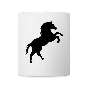 Pferd Logo Galopp Symbol Tiere Illustration icon - Tasse - Weiß - Vorne