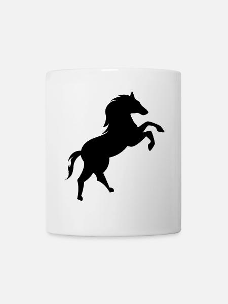 Pferd Logo Galopp Symbol Tiere Illustration icon - Tasse - Weiß