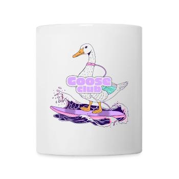 Surfing Goose with Mask and Club Badge - Mug - white - Front