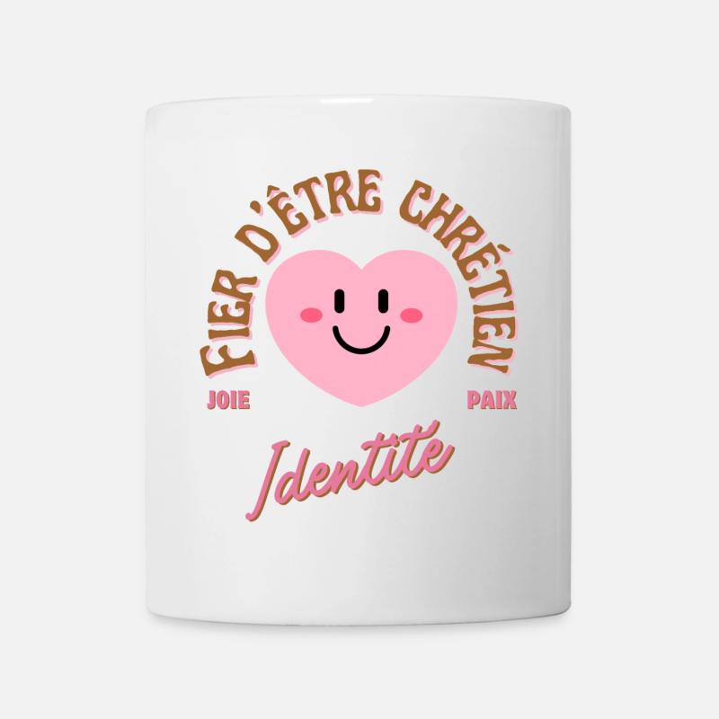 Cœur positif avec message d'amour et paix - Mug blanc - blanc
