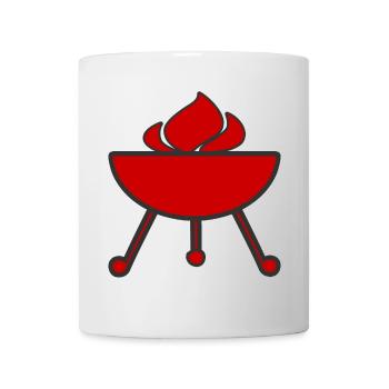 Feu de flammes de gril - Mug blanc - blanc - Devant