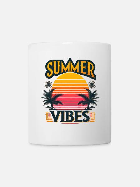 Tropical Summer Vibes: Sunset Adventure Awaits - Mug - white