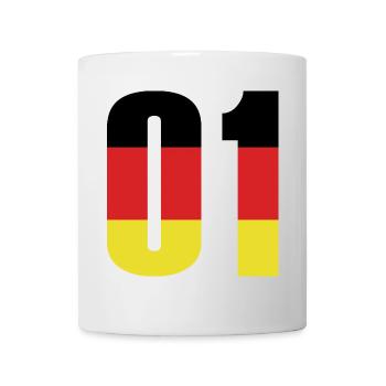 1 Zahl Deutschland Trikot - Tasse - Weiß - Vorne