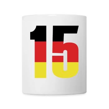 15 Zahl Deutschland Trikot - Tasse - Weiß - Vorne