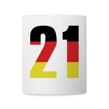 Maillot 21 Numéro Allemagne - Mug blanc - blanc - Devant