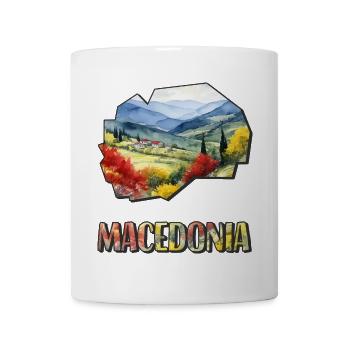 Aquarell Landkarte Mazedonien - Tasse - Weiß - Vorne