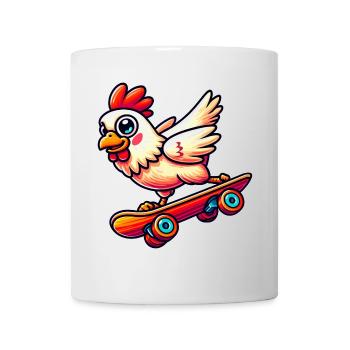 Huhn Henne Hahn Skateboard Skater Skateboarder - Tasse - Weiß - Vorne
