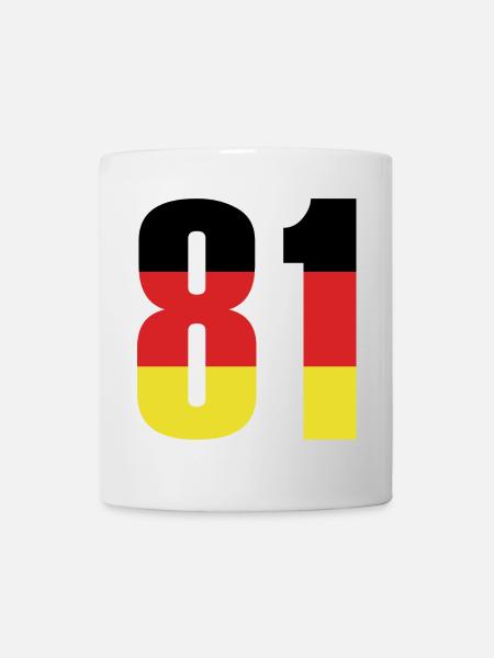 81 Zahl Deutschland Trikot - Tasse - Weiß