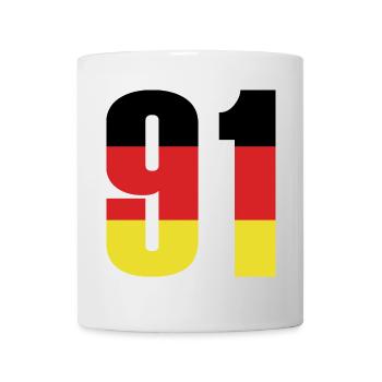 91 Numéro Allemagne Maillot - Mug blanc - blanc - Devant