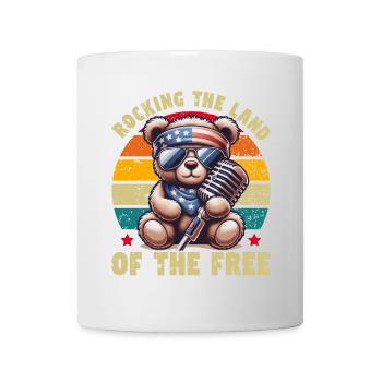Ours mignon États-Unis Amérique Musique Patriote Rétro - Mug blanc - blanc - Devant