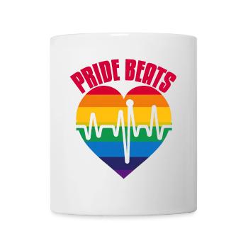 PRIDE BEATS: Pride und Einheit feiern - Tasse - Weiß - Vorne