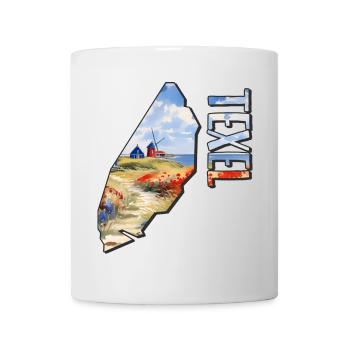 Watercolour map of Texel - Mug - white - Front