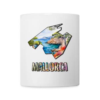 Aquarell Landkarte Mallorca - Tasse - Weiß - Vorne