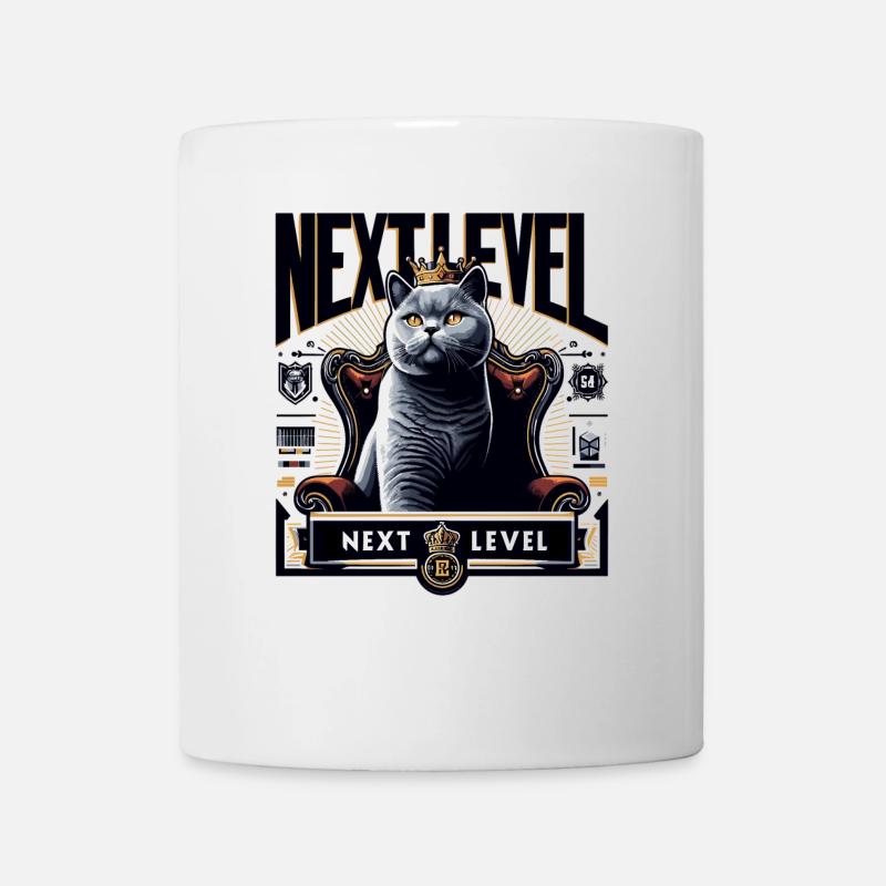 BKH Britisch Kurzhaar Blue Katze Königssessel - Tasse - Weiß