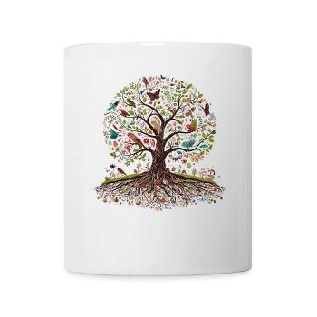 Lebendiger Lebensbaum - Tasse - Weiß - Vorne