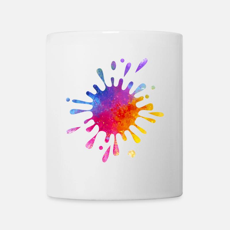 Éclaboussure de couleur colorée - Aquarelle dégradée - Mug blanc - blanc