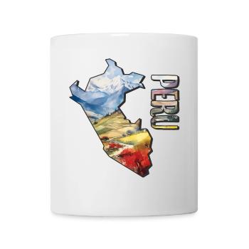 Aquarell Landkarte Peru - Tasse - Weiß - Vorne