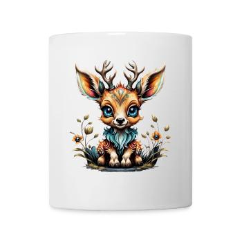 Niedliche Hirsche im Stil von Cartoons. - Tasse - Weiß - Vorne
