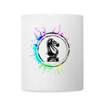 Pferd Schachfigur - Tasse - Weiß - Vorne