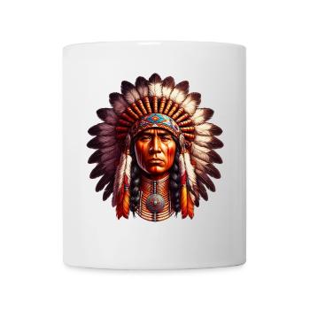 Amerikanischer Indianer Amerikaner - Tasse - Weiß - Vorne