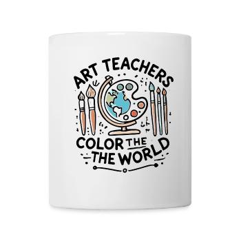 Kunstlehrer färben die Welt - Tasse - Weiß - Vorne