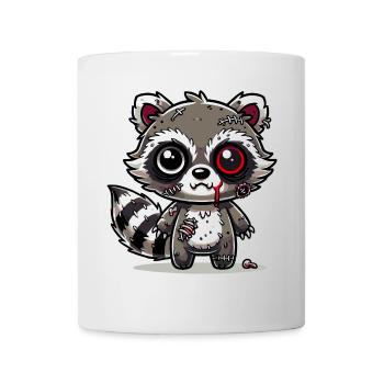 gruseliger Zombie-Waschbär für Halloween Spaß - Tasse - Weiß - Vorne