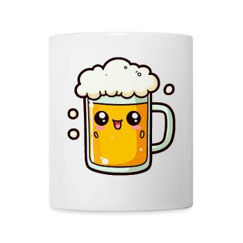 Comic Bier - Tasse - Weiß - Vorne