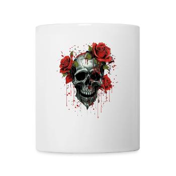 Crâne de fleur - Mug blanc - blanc - Devant