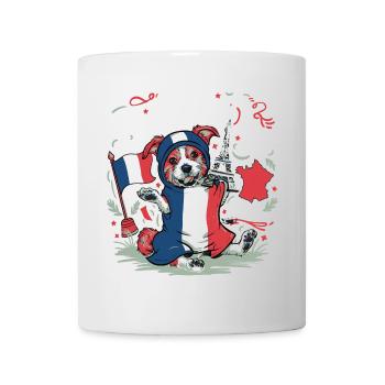 Freche Französische Flagge Hündchen - Tasse - Weiß - Vorne