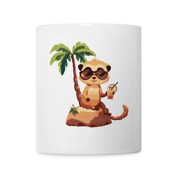 Meerkat Summer Beach Comic - Mug - white - Front
