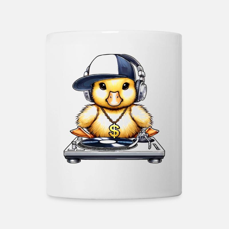 cooles Küken-Motiv als DJ mit Kopfhörer - Tasse - Weiß