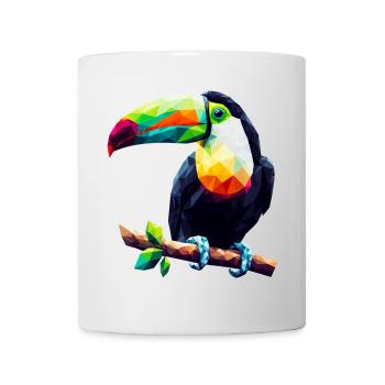 Toucan polygonal - Mug blanc - blanc - Devant