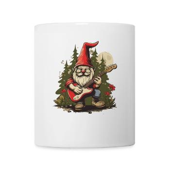 Funny garden gnome playing guitar - Mug - white - Front