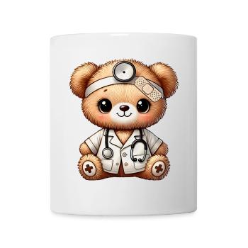 mignon jouet câlin teddy doctor avec manteau de médecin - Mug blanc - blanc - Devant
