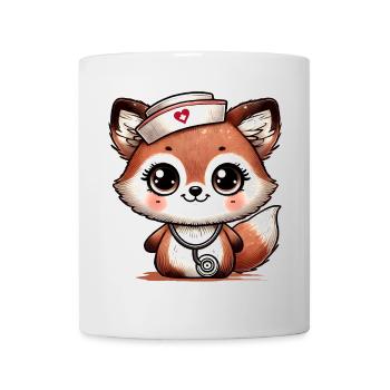 Bezaubernder Fuchs als Krankenschwester - Tasse - Weiß - Vorne