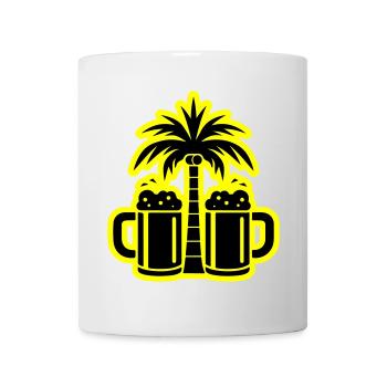 Bier Palmen Strand - Tasse - Weiß - Vorne