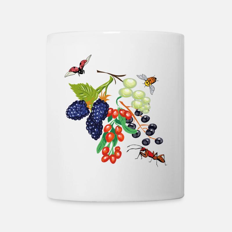 Obst mit Insekten - Tasse - Weiß