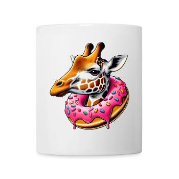 funny eye candy - giraffe with donut - Mug - white - Front