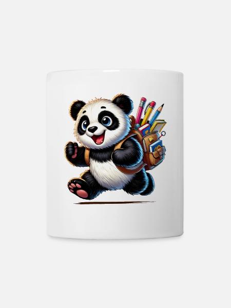Schulstart mit Panda:Panda für Schulanfänger - Tasse - Weiß