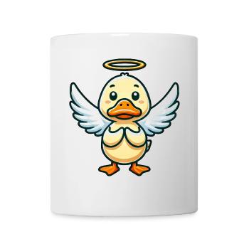 Mignon canard ange dessin animé ailes halo - Mug blanc - blanc - Devant