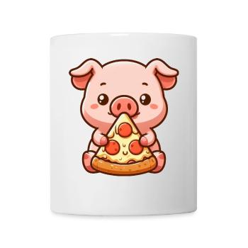 Funny Pig Pizza Farmer Cartoon - Mug - white - Front