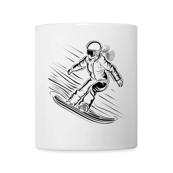 Snowboarderin Skizze - Tasse - Weiß - Vorne