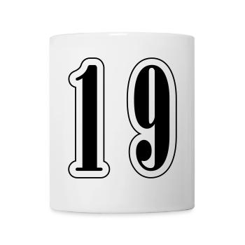 19 Zahl symbol - Tasse - Weiß - Vorne