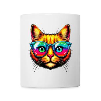 Kater mit Sonnenbrille - Tasse - Weiß - Vorne