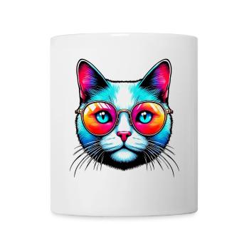 Kater mit Sonnenbrille - Tasse - Weiß - Vorne