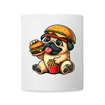 mignon carlin chien cheeseburger hamburger restauration rapide c - Mug blanc - blanc - Devant