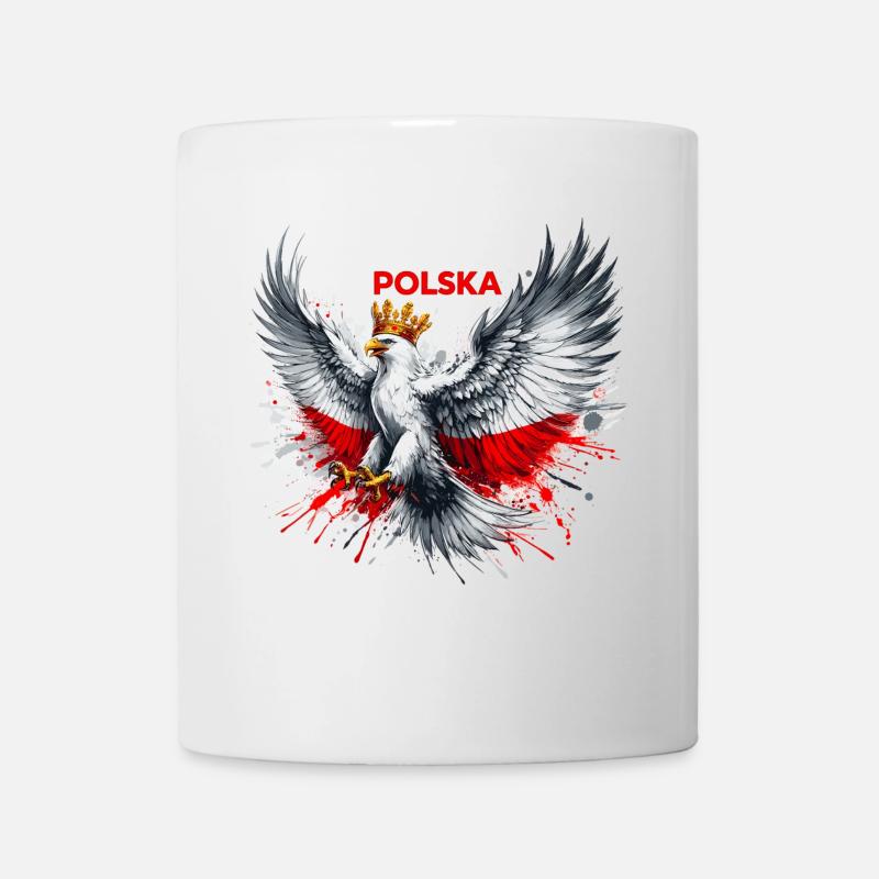 Poland Polska Polish Red White Eagle Crown Gift - Mug - white