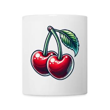 Cerises en forme de cœur : l’amour en pleine forme - Mug blanc - blanc - Devant