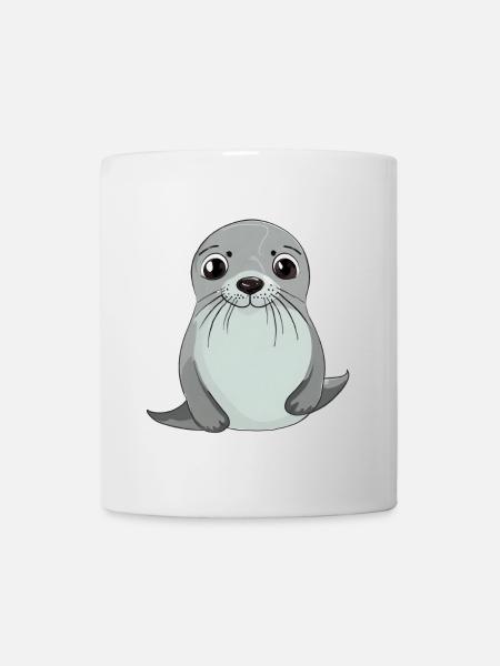 Niedliche Robbe - Tasse - Weiß